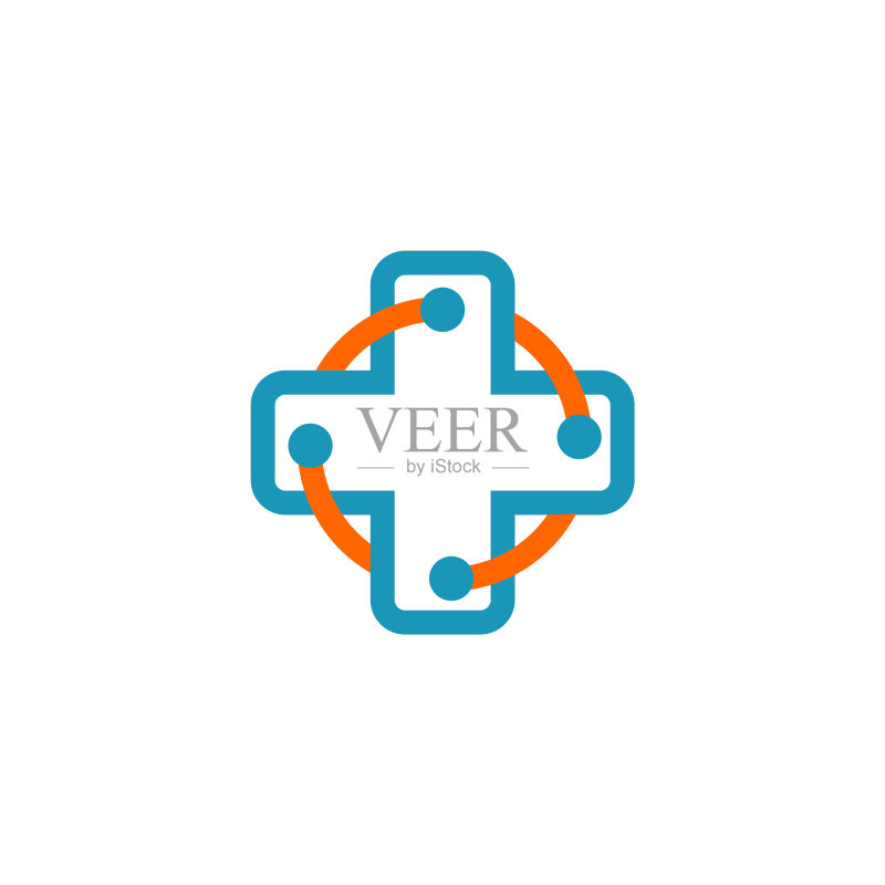 使用十字图标的医疗logo设计图标素材