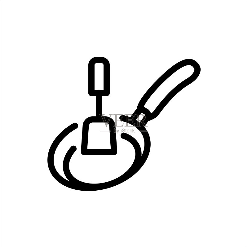 平底锅和铲子图标矢量设计图标素材