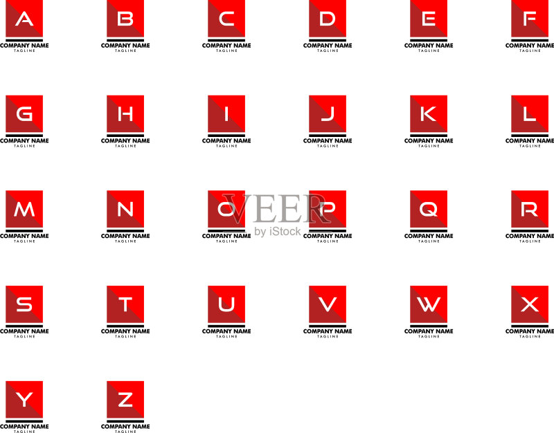 方形元素字母logo设计图标素材