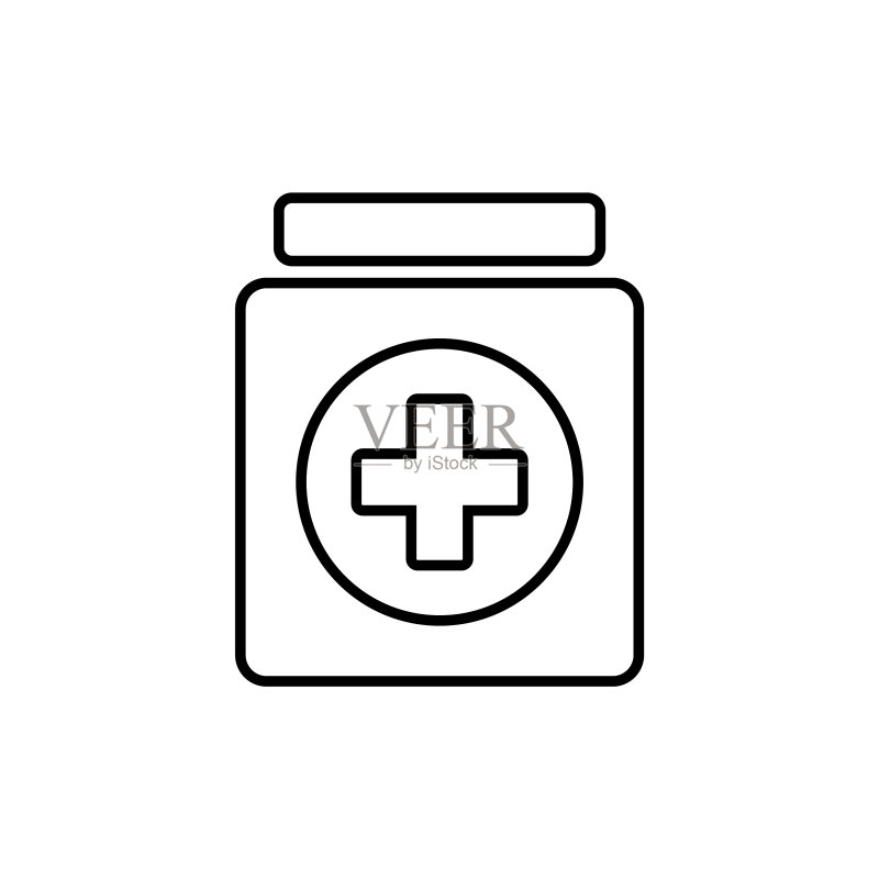 药瓶图标，黑色药瓶标志图标素材