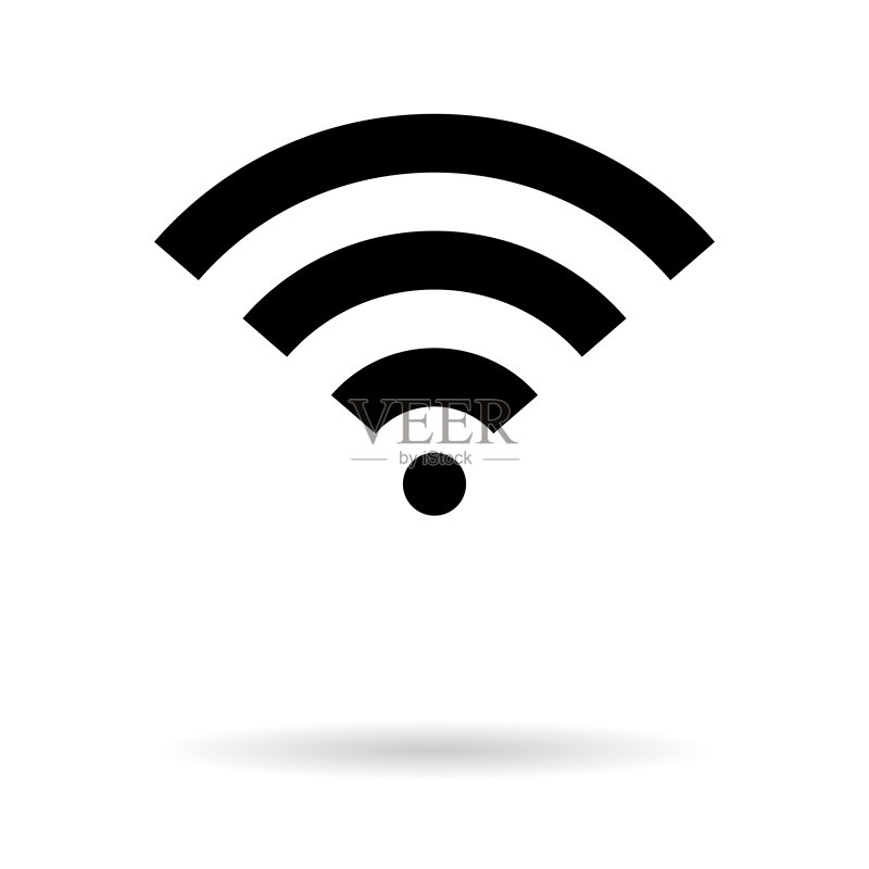 Wi-fi网络符号，wifi免费信号矢量图，无线移动图标，wi fi免费图标素材
