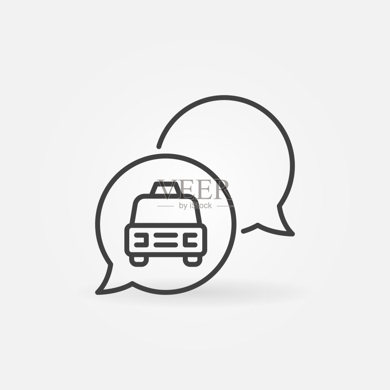 出租车语音气泡概念轮廓图标图标素材