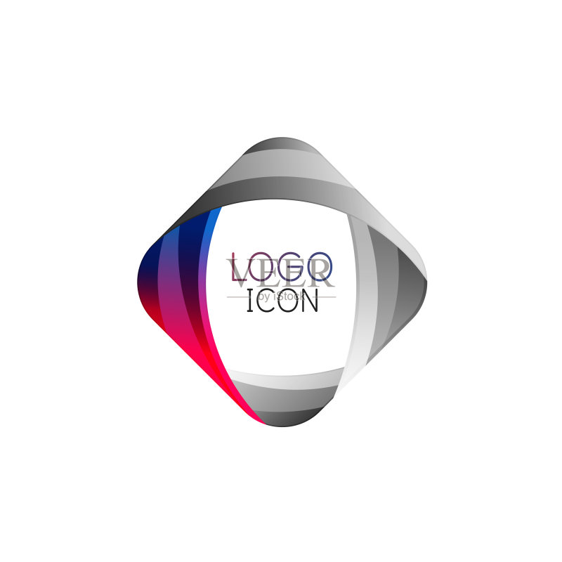 商业时尚几何方形Logo设计图标素材