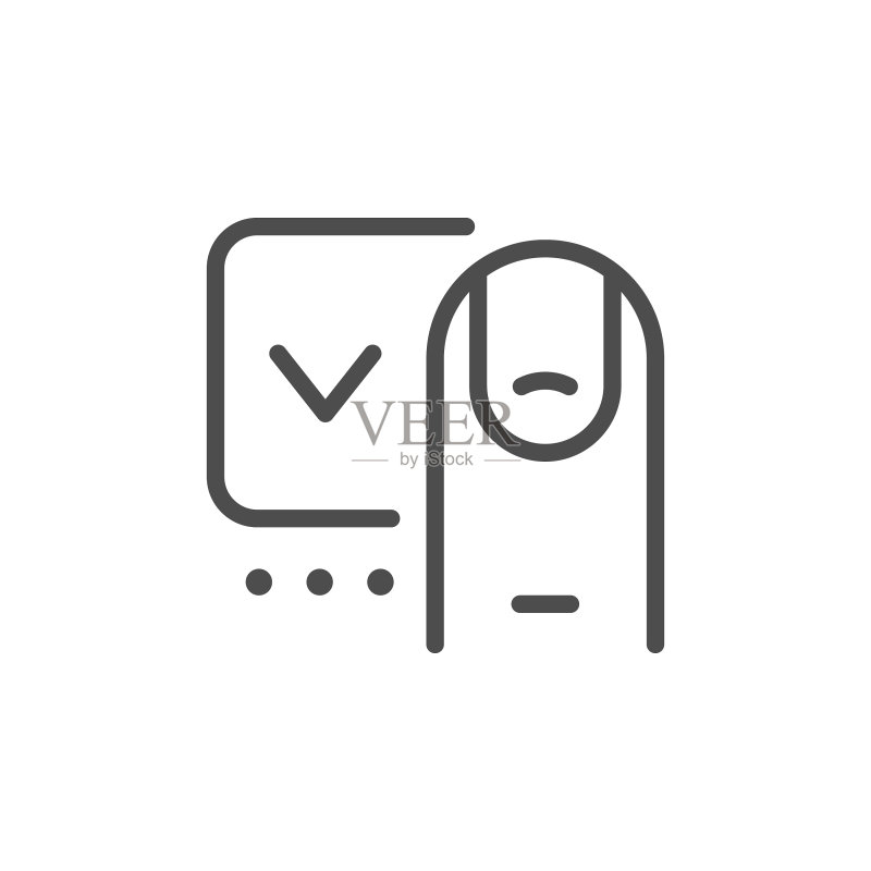 指纹验证线性图标图标素材