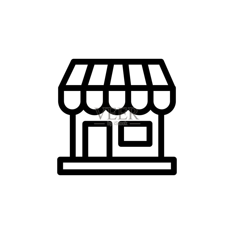 商店线性艺术设计图标图标素材