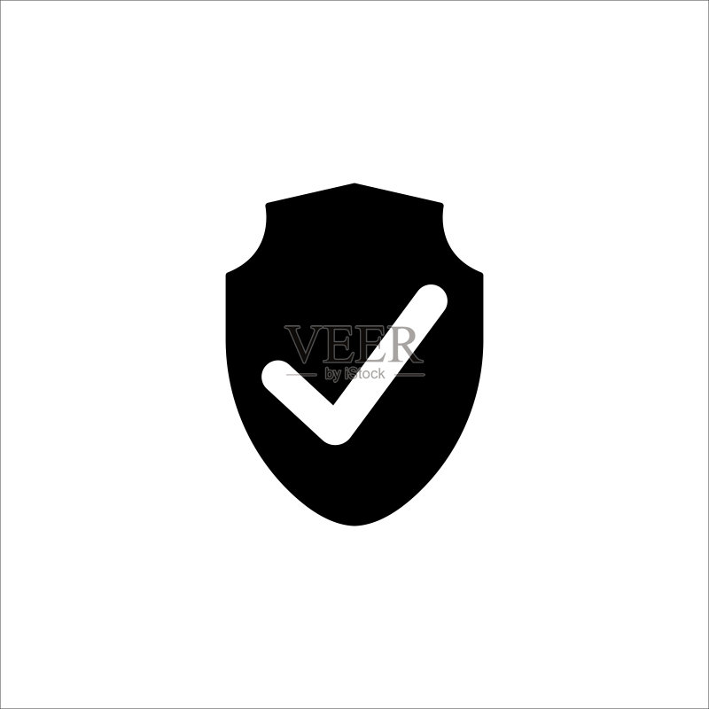 盾牌和复选标记图标矢量模板图标素材