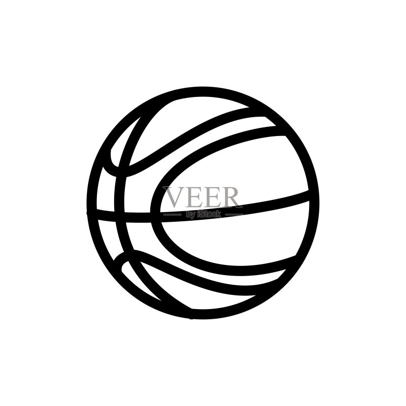 篮球图标线稿设计图标素材