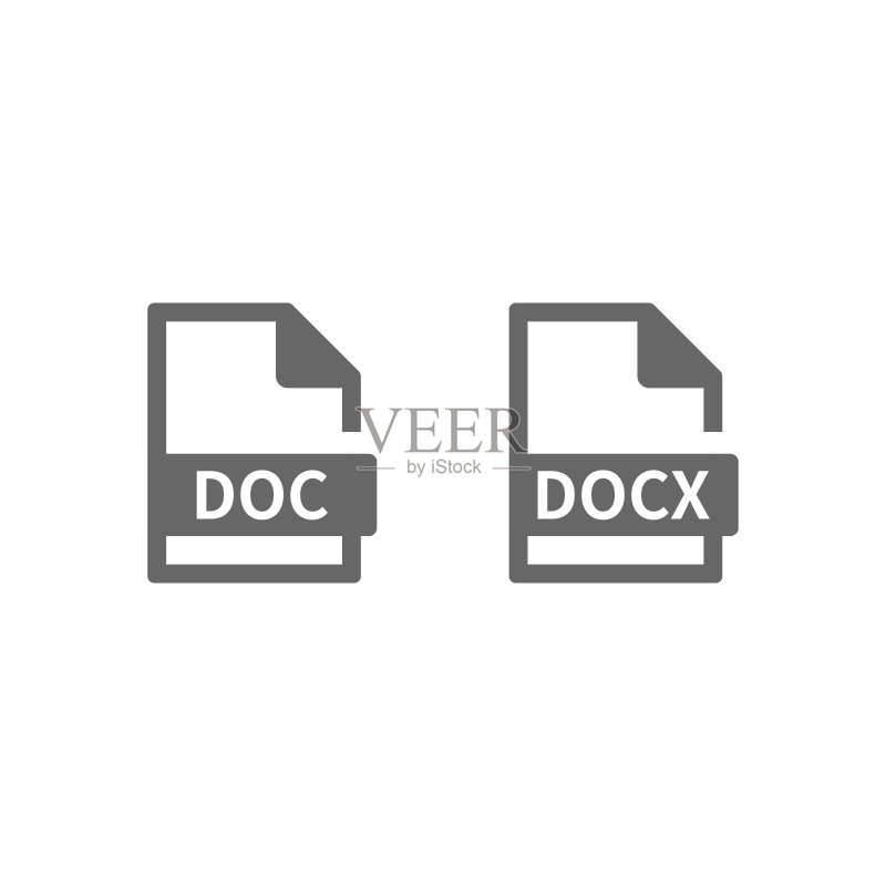 DOC和DOCX文件格式矢量图标图标素材