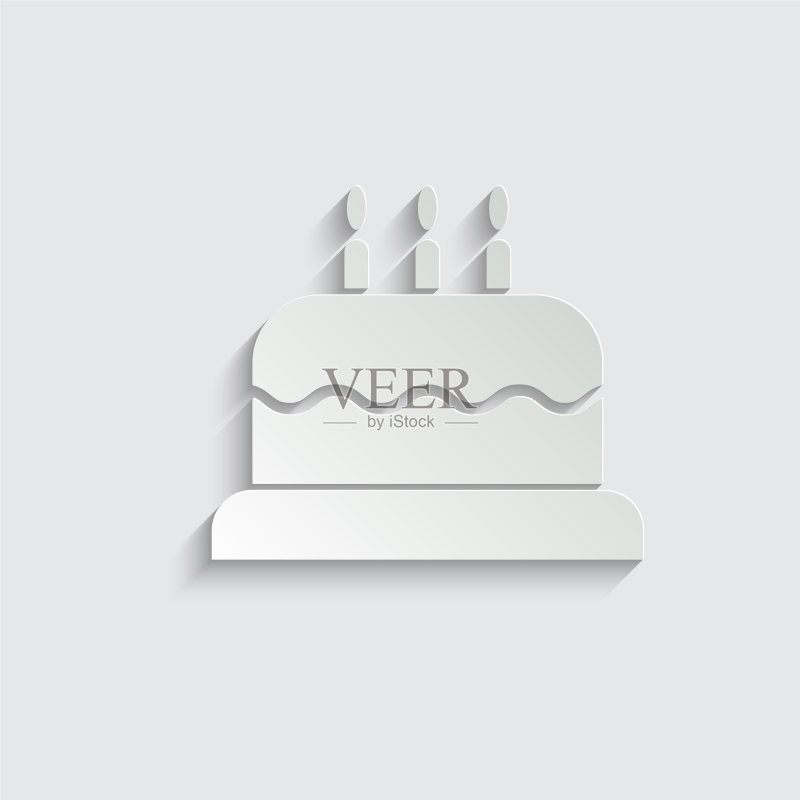 纸质蛋糕图标，生日蛋糕标志图标素材