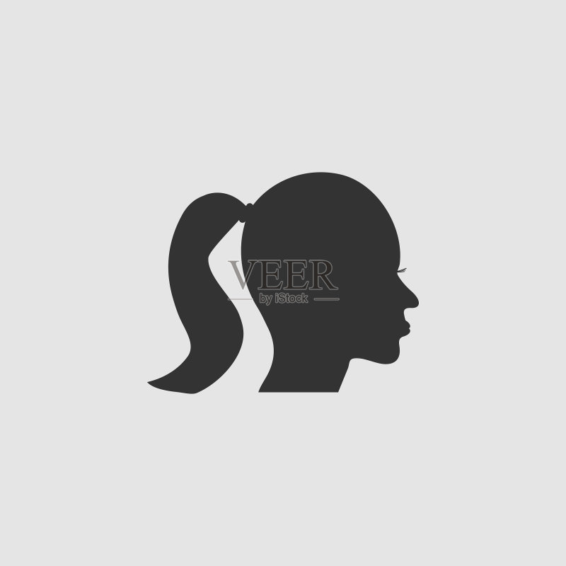 女性脸型图标（扁平风格）图标素材