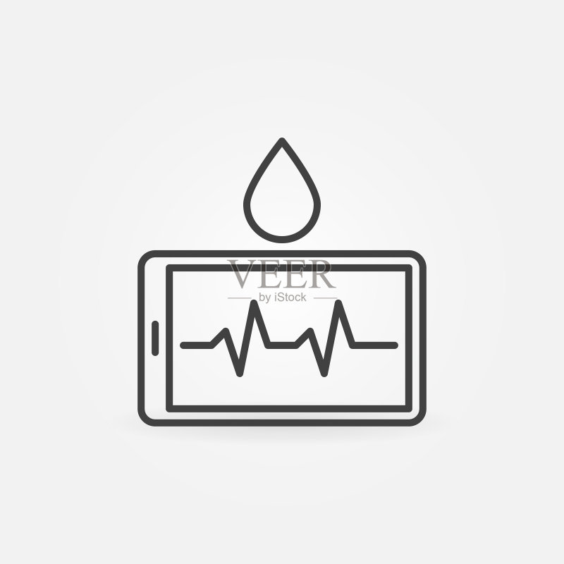 带有水滴线性图标的智能手机图标素材