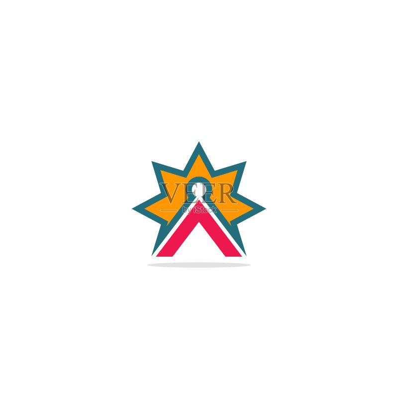 三角形星星抽象标志图标素材
