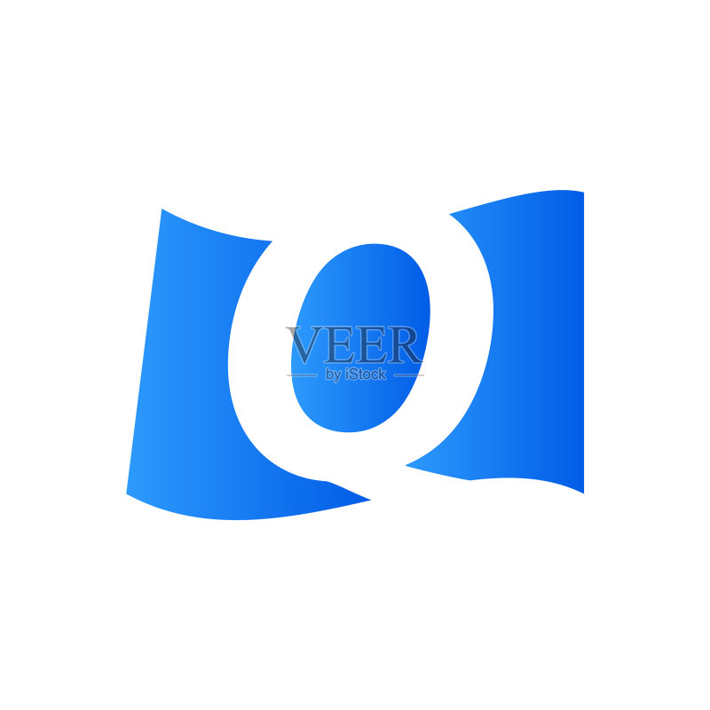 Q蓝色旗帜图标素材