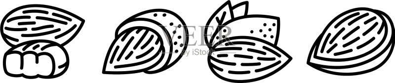 杏仁图标集（轮廓风格）图标素材
