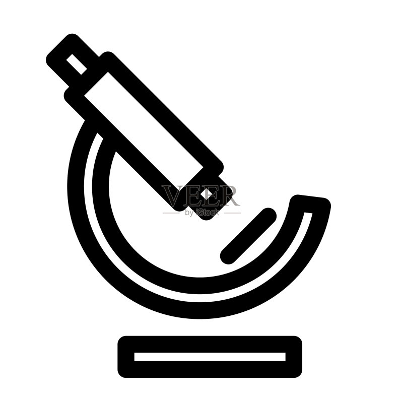 科学线性图标显微镜轮廓图标图标素材