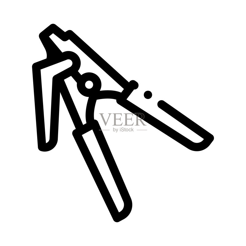 维修工具光纤黑色图标矢量插图图标素材
