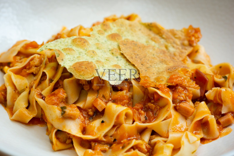 加肉酱的意大利面正版图片素材