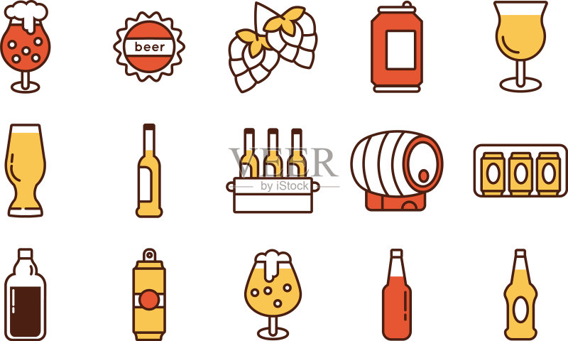国际啤酒日图标合集图标素材