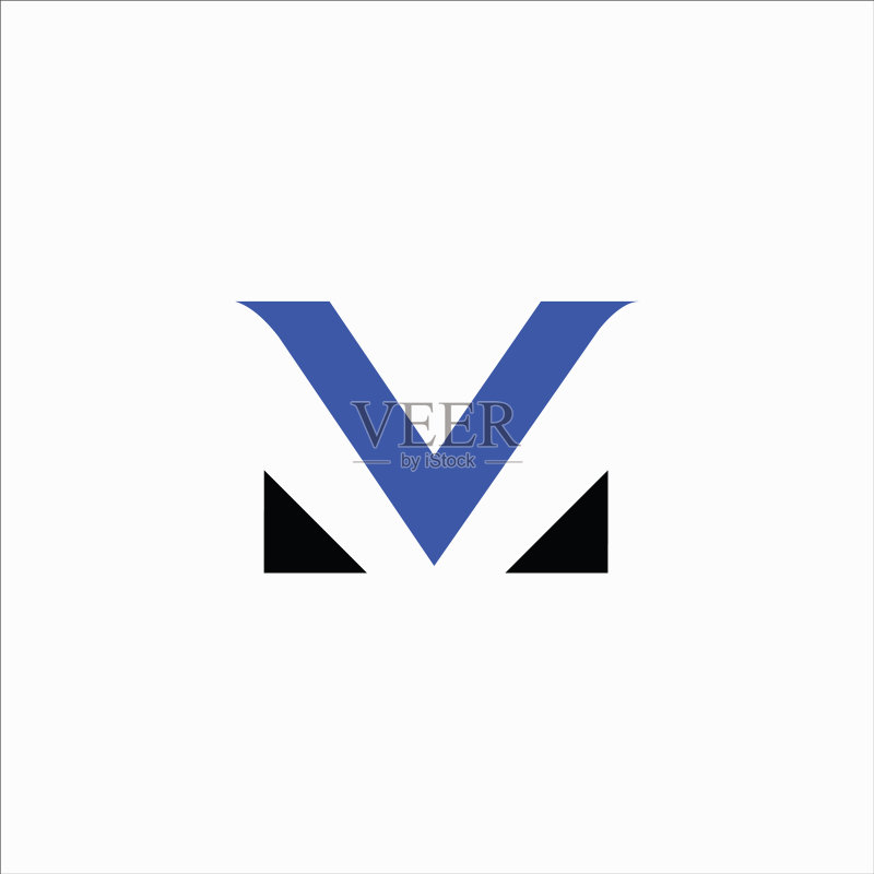 首字母MV或VM标志设计模板图标素材