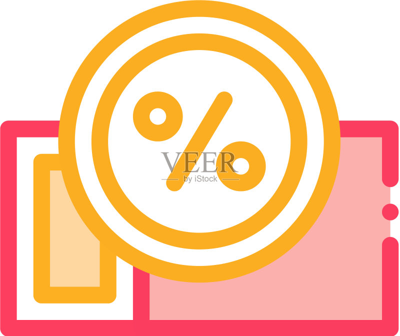 网店优惠券图标轮廓图标素材