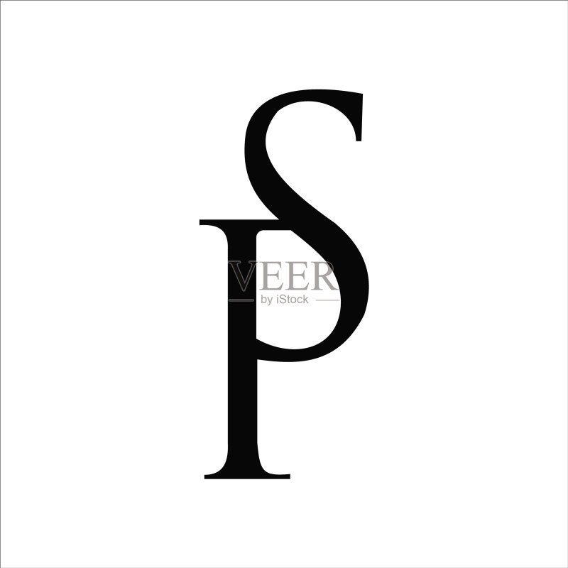 字母SP或PS标志设计模板图标素材