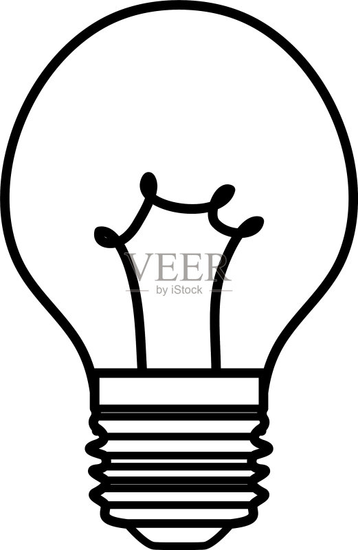 卤素灯泡图标线条样式图标素材