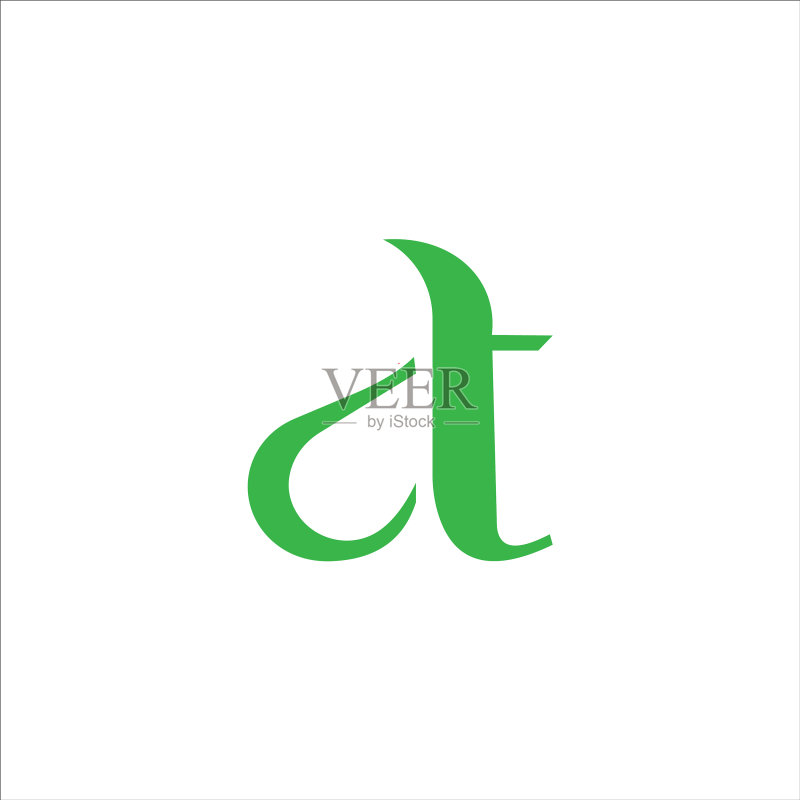 首字母TA或AT标志设计模板图标素材