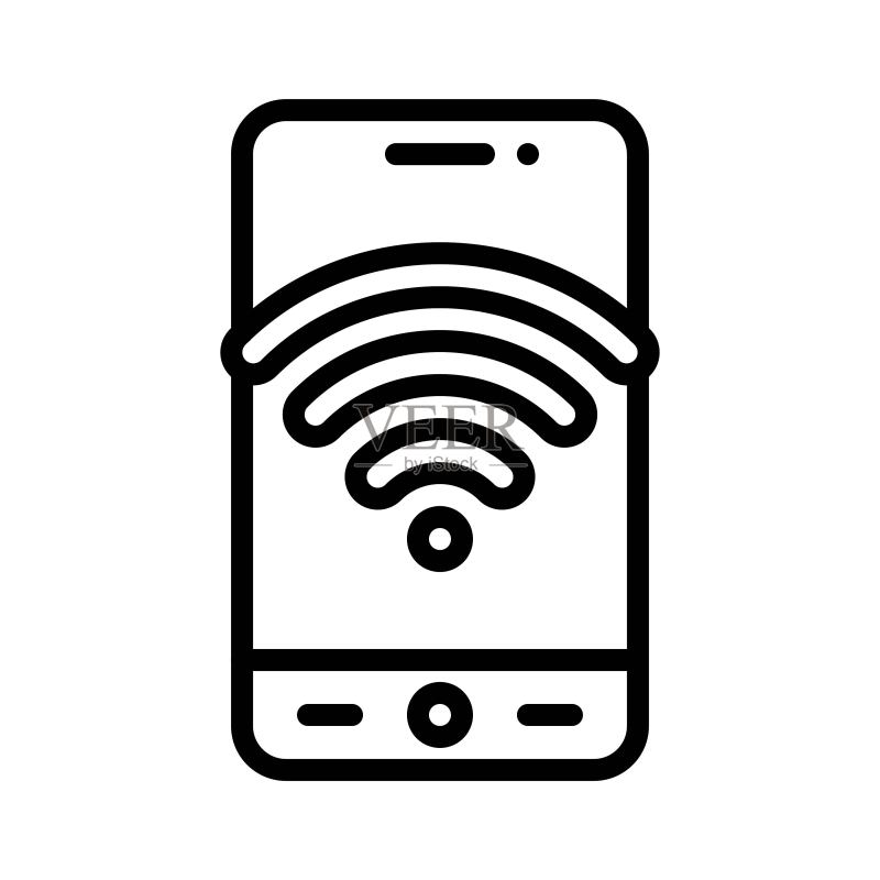 Wifi连接图标：移动应用矢量图图标素材