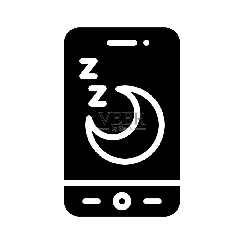 睡眠追踪App图标：移动应用程序矢量图图标素材
