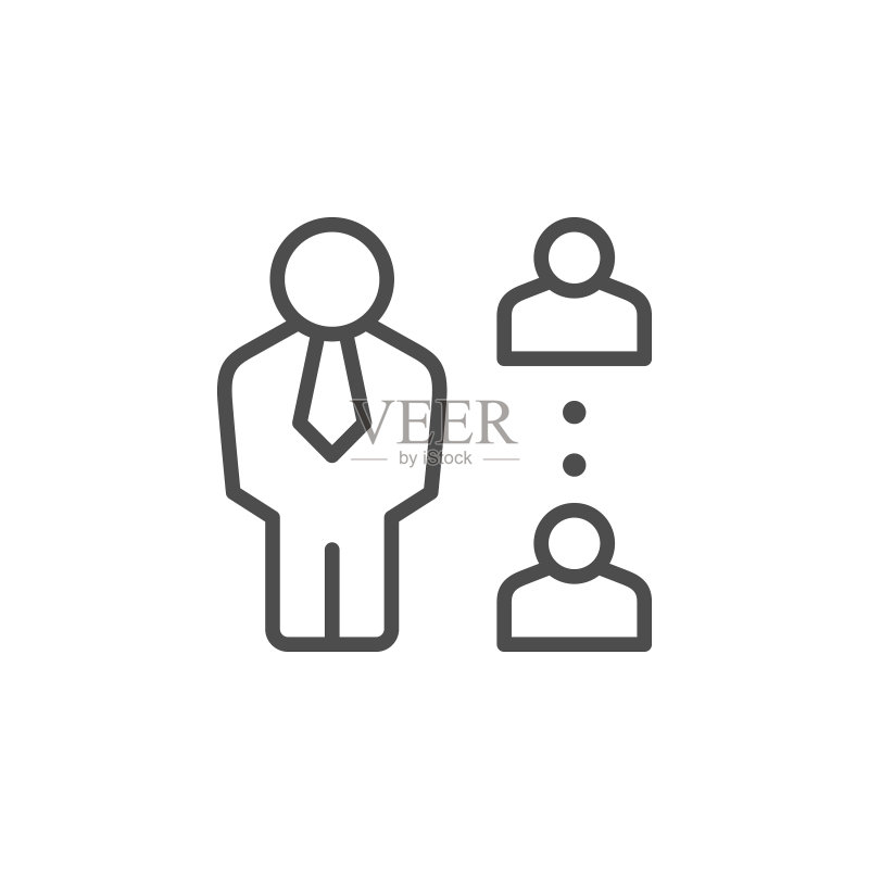 管理会议线轮廓图标图标素材