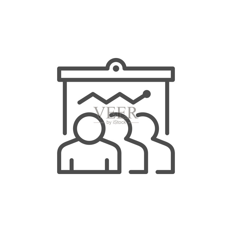 商务演示线性轮廓图标图标素材