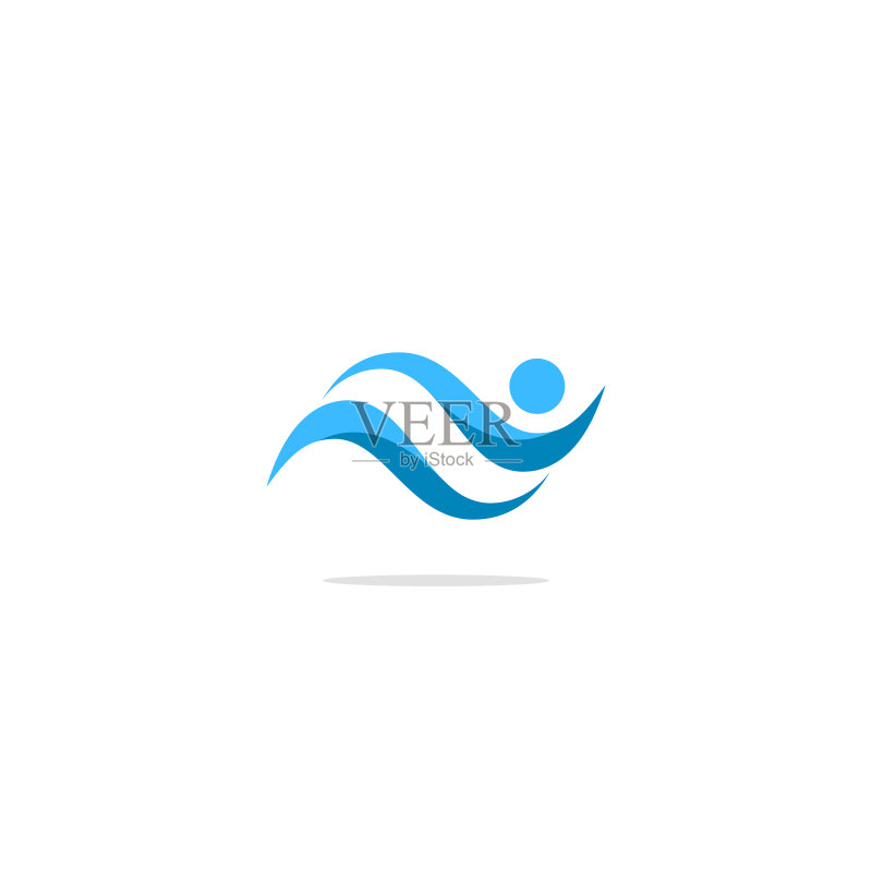 水波游泳标志图标素材