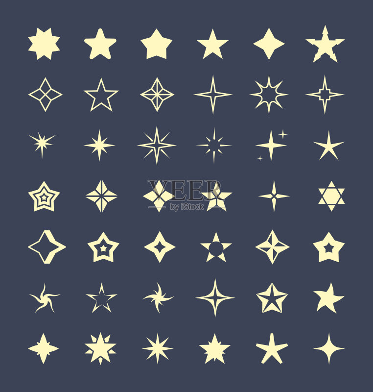 各种形状的星星抽象图形图标素材