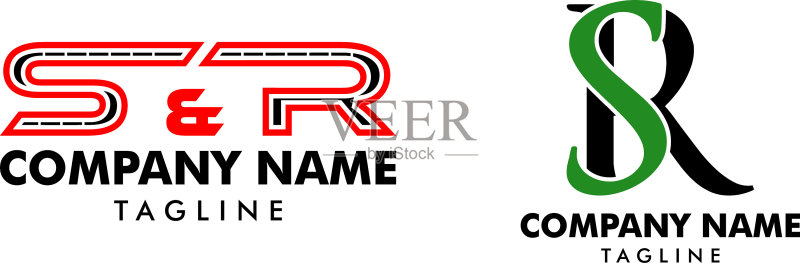 首字母SR Logo模版设计素材图标素材