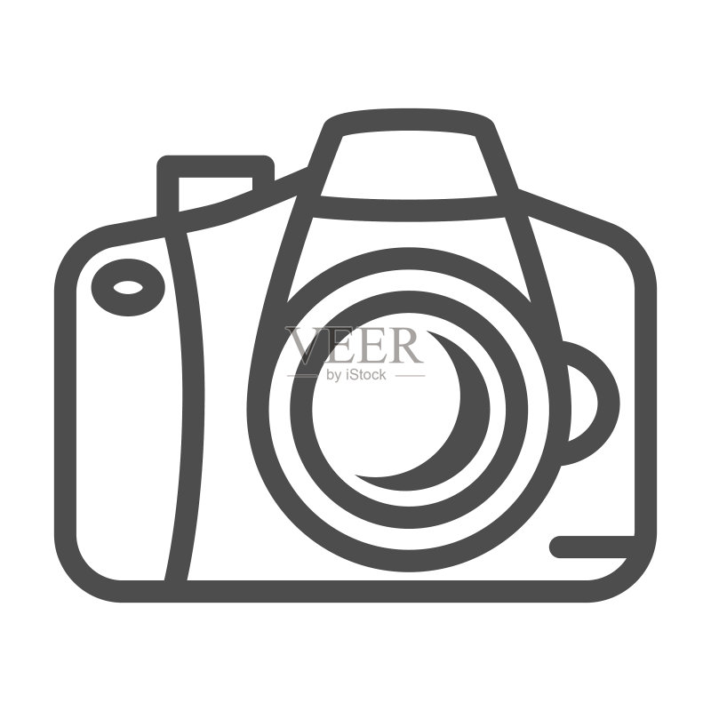 相机线条图标旅行概念照片图标素材