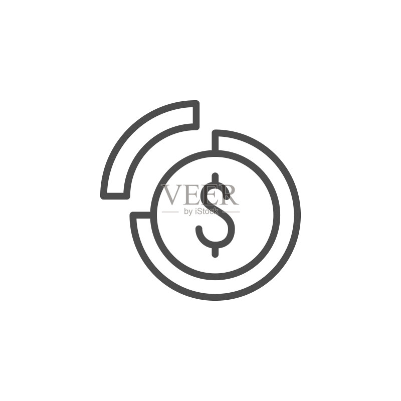 版税支付线性轮廓图标图标素材