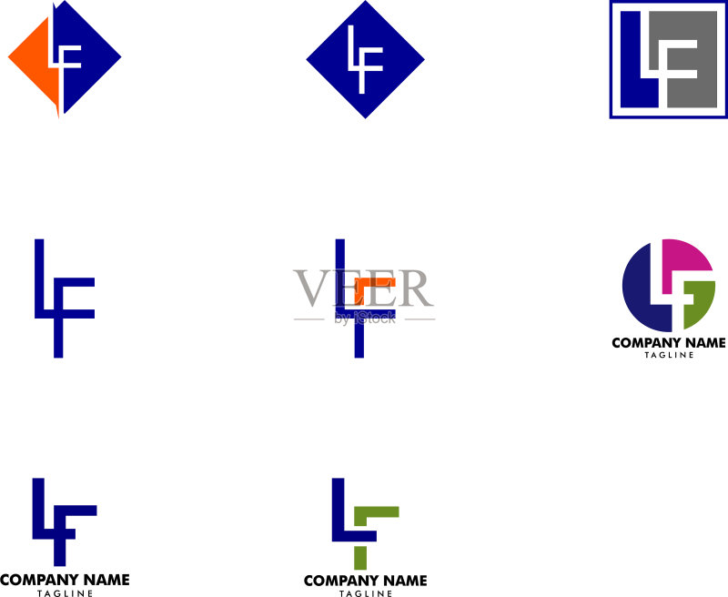 首字母LF logo模板设计集图标素材
