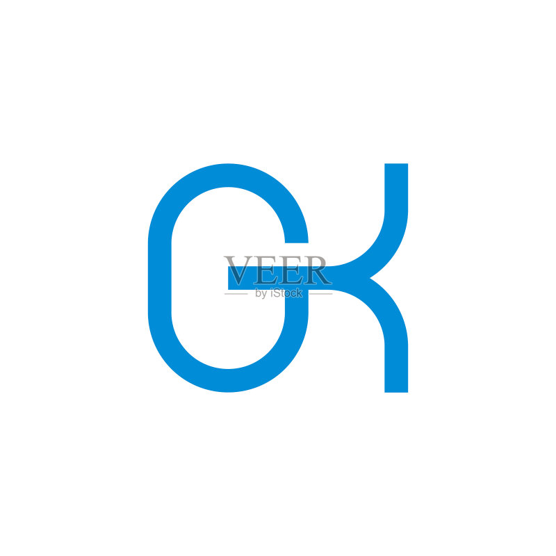 字母GK简洁几何线条标志图标素材