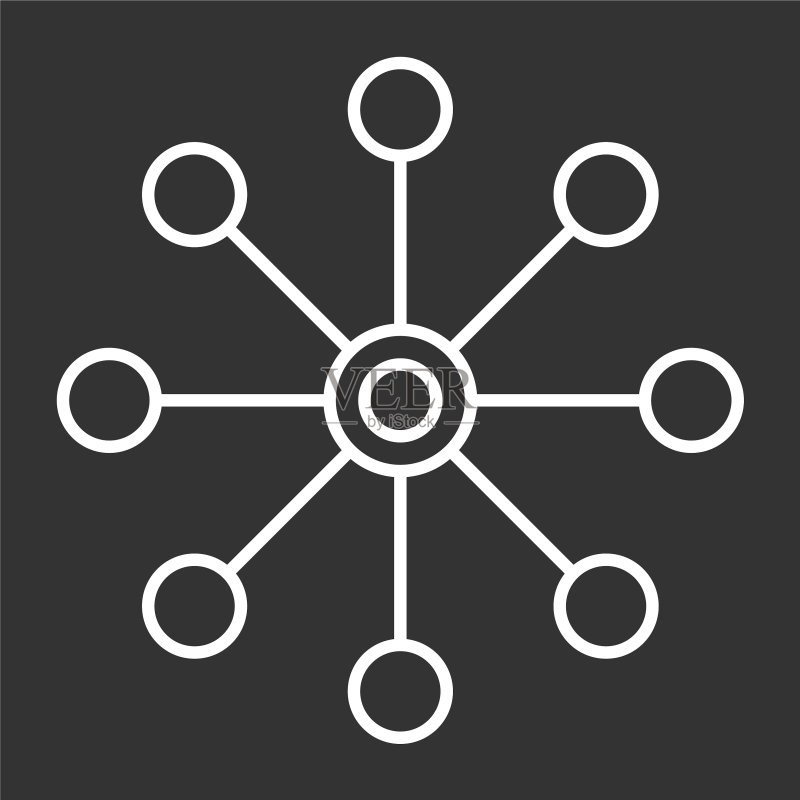 深色背景上的多频道隔离图标图标素材