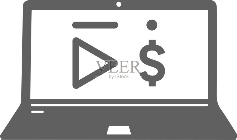 灰色视频营销图标图标素材