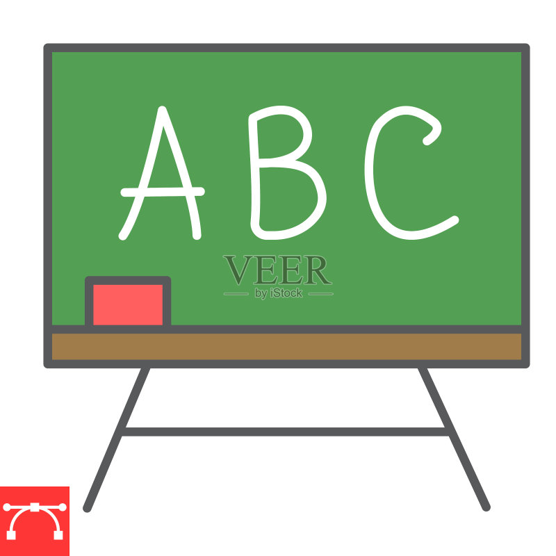 学校教育彩色线条图标黑板图标素材