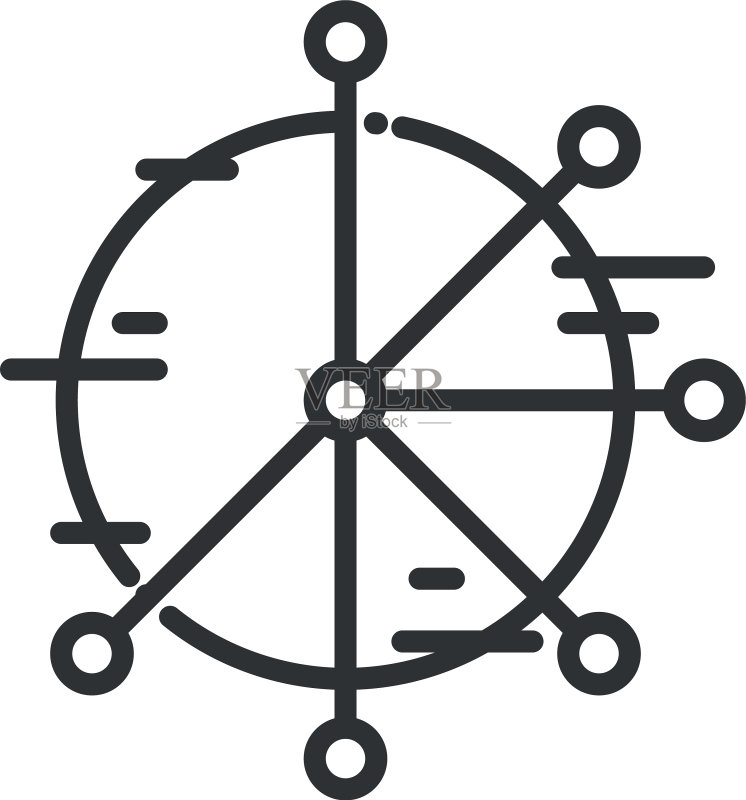 信息图饼图线条样式图标图标素材