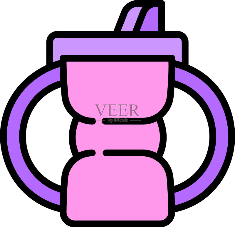 饮水吸管杯描边风格图标图标素材