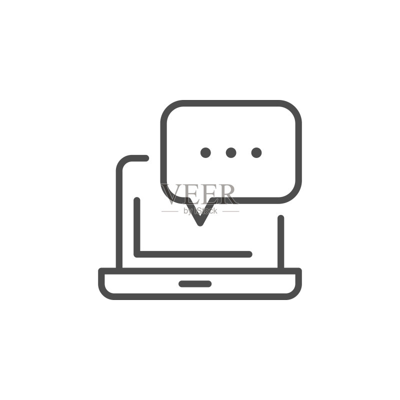 在线消息传递线性轮廓图标图标素材