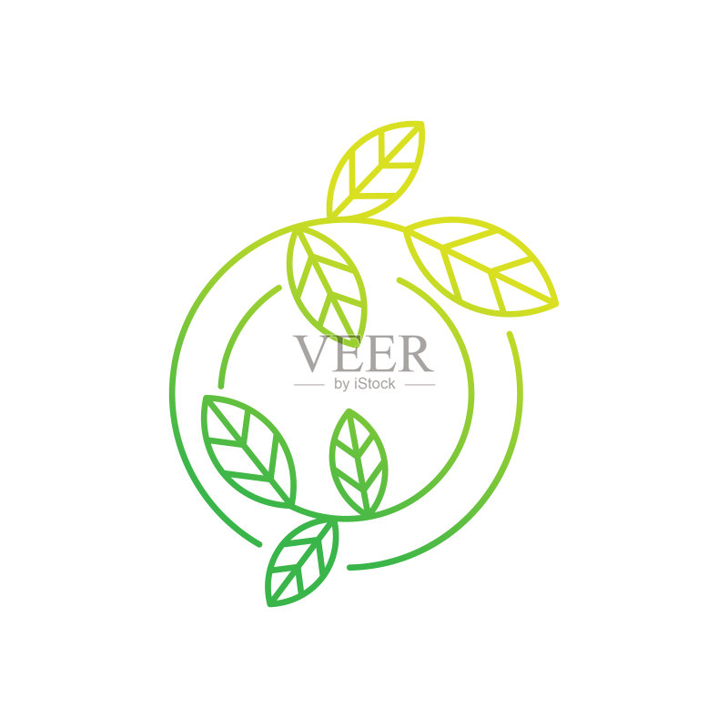 创意抽象叶子Logo设计图标素材