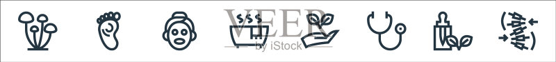 草药线性图标图标素材