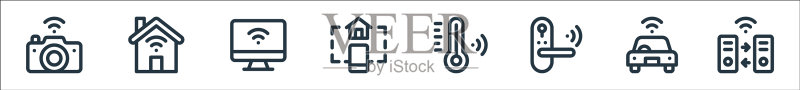 互联网事物线图标线性集质量图标素材