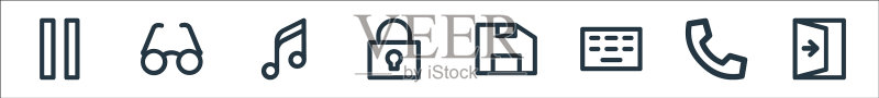 用户界面线图标线性设置质量线图标素材