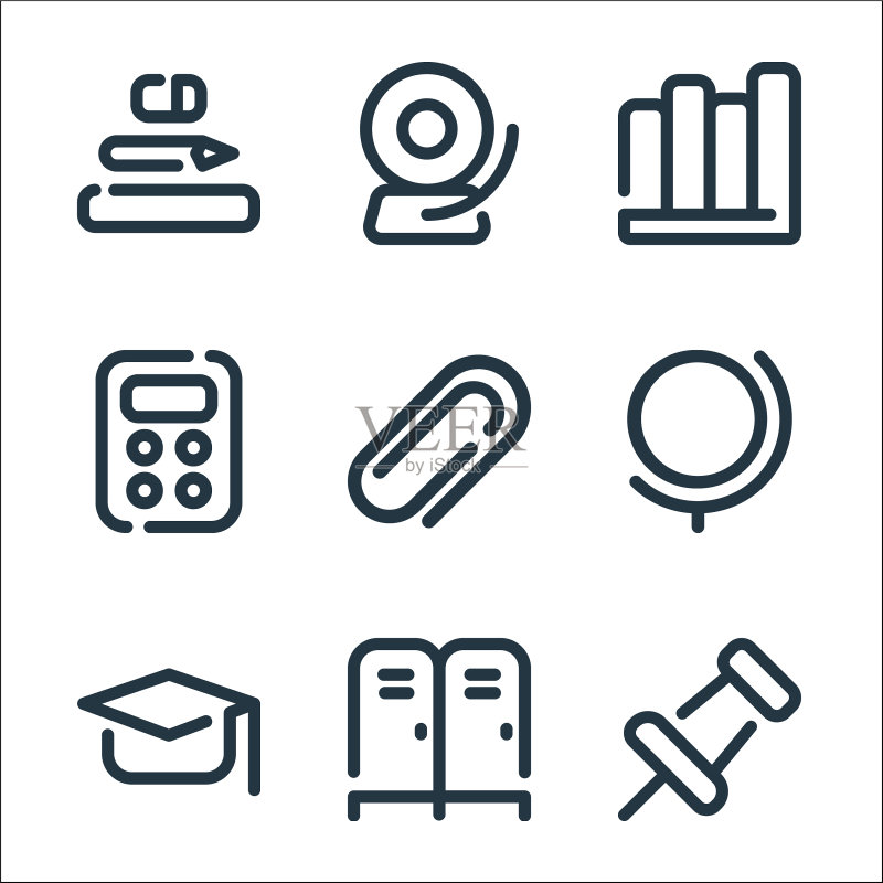 学校线性图标合集图标素材