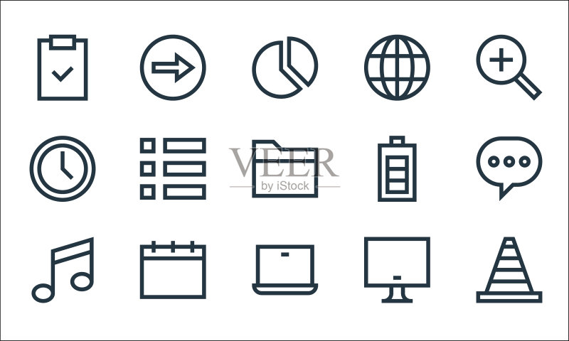 Web基础线性图标集图标素材